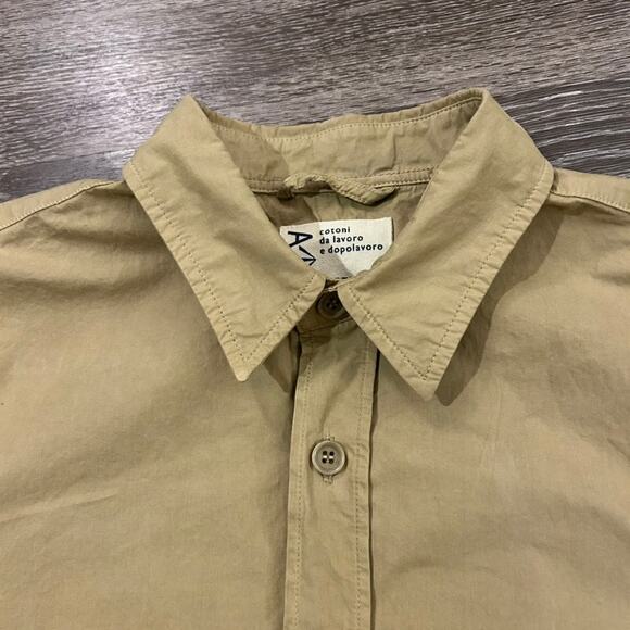 EUC Aspesi Sand Utility Shirt Jacket Sabbia Sz XL Cotton Workwear Overshirt Tan - Picture 14 of 16